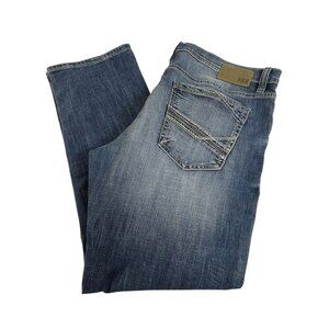 BKE Mason Jeans Mens 40 x 32 Blue Straight Distressed